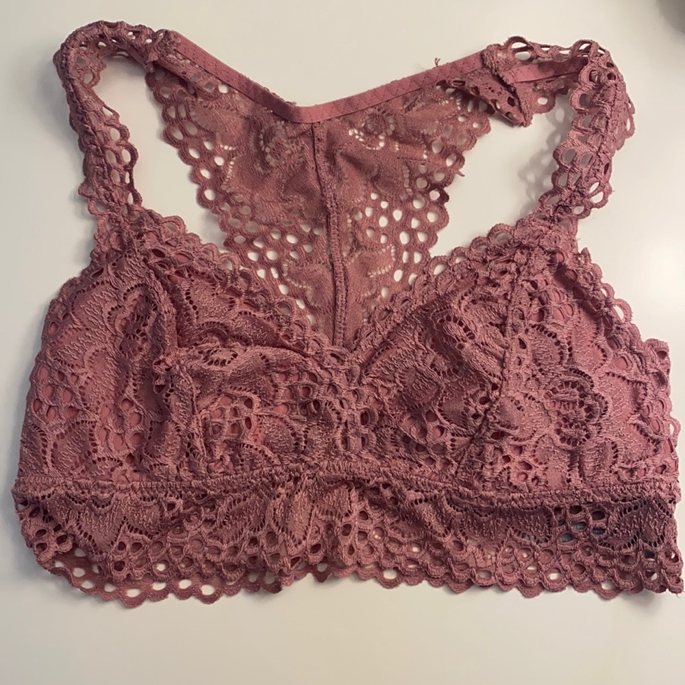 Aerie Lace Bralette Purple Size Medium